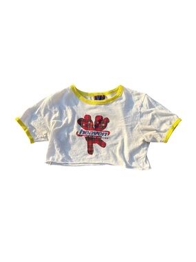 Heaven by Marc Jacobs Cropped Graphic Baby Tee XS Y2K Grunge